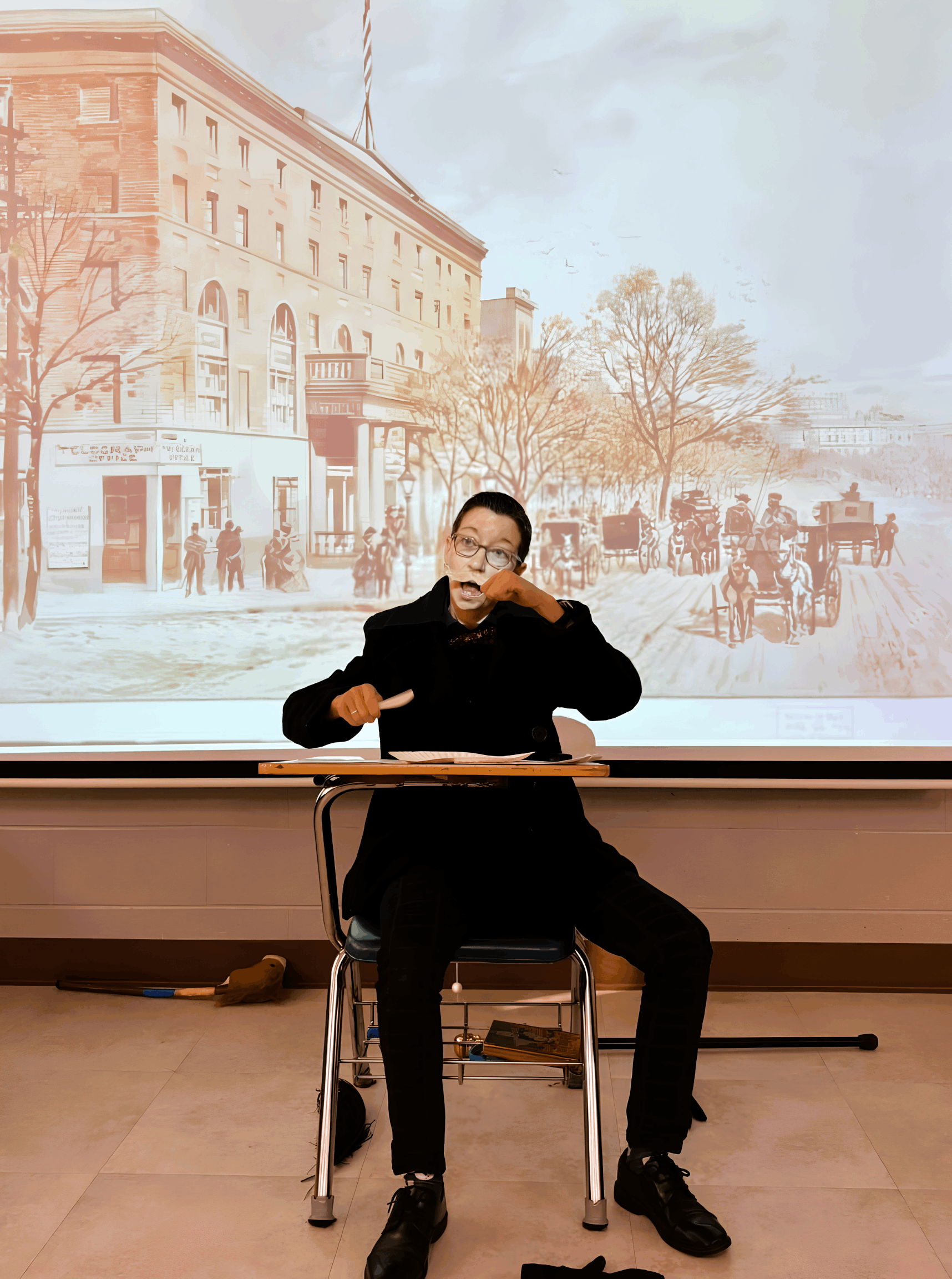NFMS Principal Gets Into Character for History Class Lesson